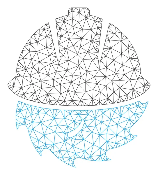 Ilustración circular de malla vectorial de marco poligonal de seguridad de la hoja — Vector de stock