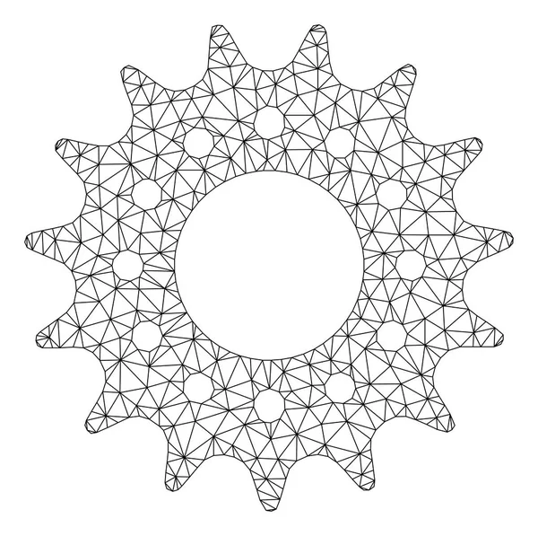 Cog Polygonal Frame Vector Mesh Ilustração — Vetor de Stock