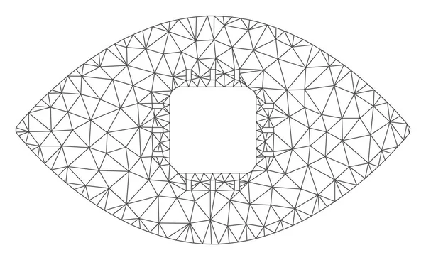Illustrazione della maglia vettoriale della struttura poligonale della retina dell'occhio del chip — Vettoriale Stock