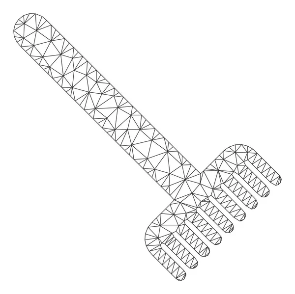 扫把多边形框架矢量网格插图 — 图库矢量图片