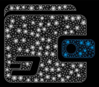 Işık Noktalar ile Parlak Örgü Tel Çerçeve Dash Cüzdan