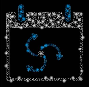 Flash Spotlar ile Parlak Örgü Ağ Siklon Takvim Günü