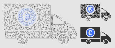 Teslimat Maliyet Vektör Örgü Karkas Modeli ve Üçgen Mozaik Simgesi