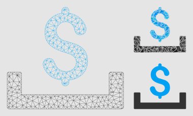 Mevduat Yerleştirme Vektör Örgü 2d Model ve Üçgen Mozaik Simgesi