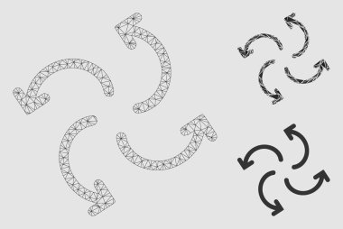 Cyclone oklar vektör Mesh karkas model ve üçgen mozaik simge