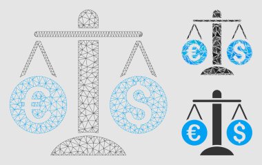 Para Birimi Ölçekleri Vektör Örgü Ağ Modeli ve Üçgen Mozaik Simgesi