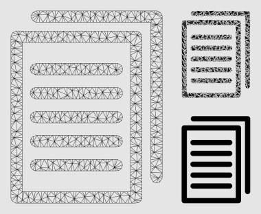 Kopya Vektör Örgü Ağ Modeli ve Üçgen Mozaik Simgesi