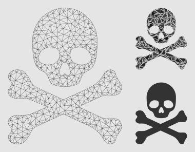 Ölüm Vektör Kafes i2d Model ve Üçgen Mozaik Simgesi