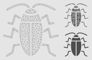 Cucaracha Vektör Örgü 2d Model ve Üçgen Mozaik Simgesi
