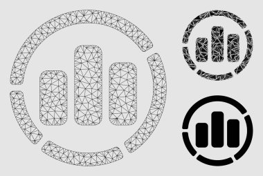 Diyagram Vektör Örgü Karkas Modeli ve Üçgen Mozaik Simgesi