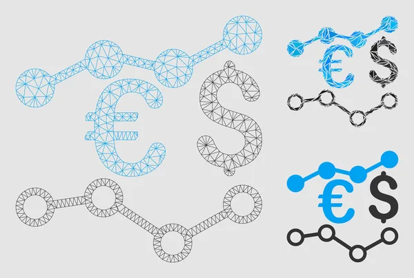 Валютные диаграммы Векторная сетка Кадр Модель и треугольник Мозаика икона — стоковый вектор