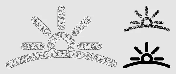 Modelo de red de malla vectorial Dawn y icono del mosaico del triángulo — Vector de stock
