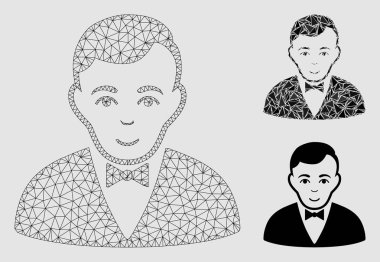 Bayi vektör Mesh 2D model ve üçgen mozaik simge