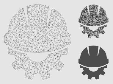 Geliştirme vektör mesh ağ modeli ve üçgen mozaik simge
