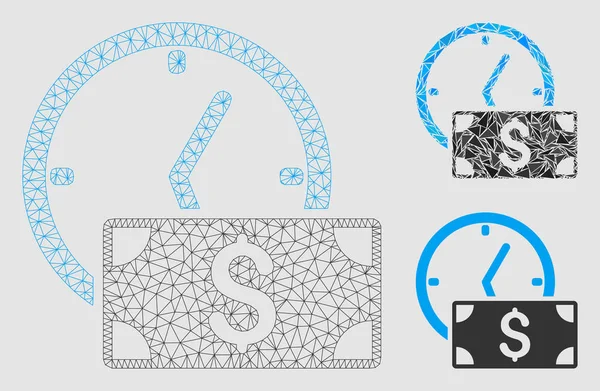 Modello di telaio in rete metallica vettoriale e icona a mosaico triangolare — Vettoriale Stock