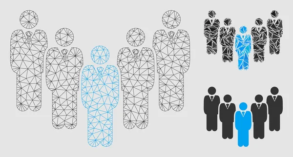 Modèle de cadre de fil de maille vectorielle de personnel de département et icône de mosaïque de triangle — Image vectorielle