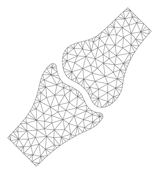 Ilustración de malla vectorial de marco poligonal de junta ósea — Vector de stock