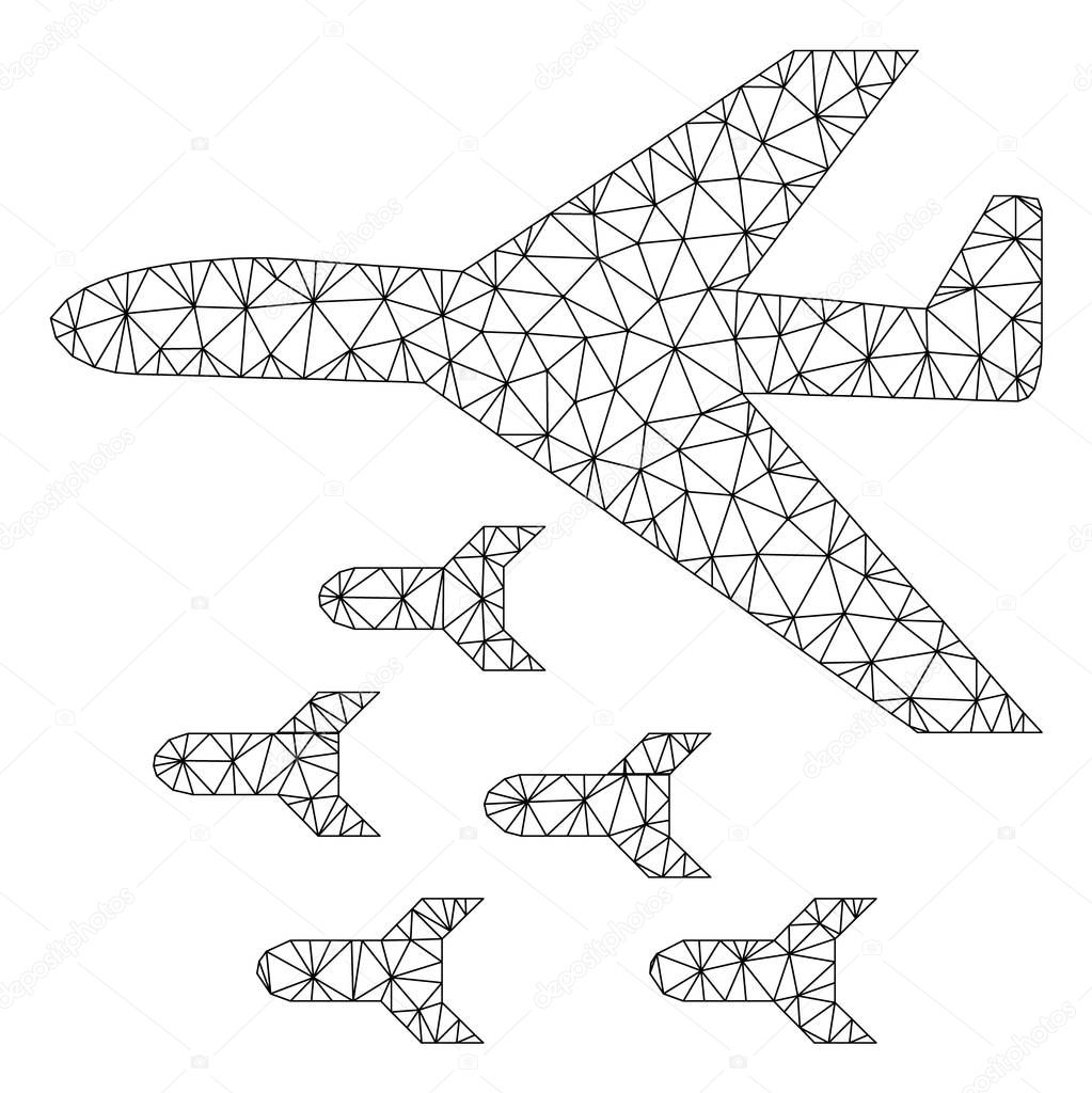 Bomber Bombs Polygonal Frame Vector Mesh Illustration