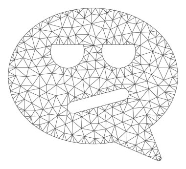 Fore Smiley mesaj Çokgen çerçeve vektör Mesh Illüstrasyon