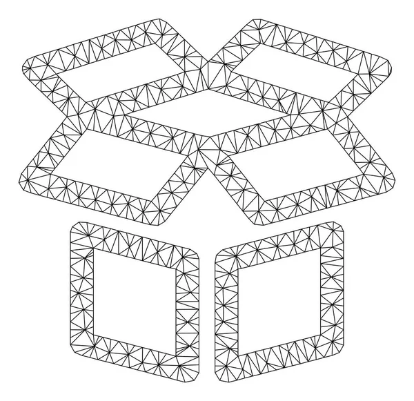 Illustration de maille vectorielle de cadre polygonal de boîte — Image vectorielle