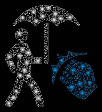 Flare Spotlar ile parlak mesh ağ suç kapsamı