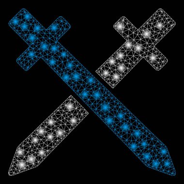 Light Spotlar ile parlak Mesh 2D Crossing kılıç