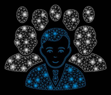 Flare Spotlar ile parlak mesh ağ Crowd