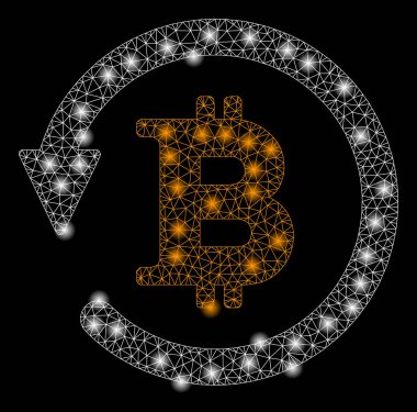 Flash Spotlar ile parlak Mesh 2D Bitcoin geri ödeme