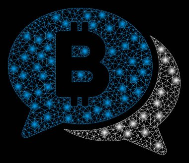 Parlama Spotlar ile parlak Mesh 2D Bitcoin sohbet