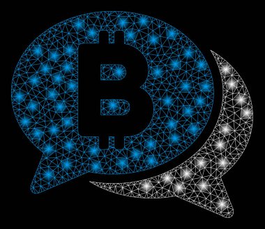 Bright Mesh 2D Bitcoin Chat with Flare Spots clipart