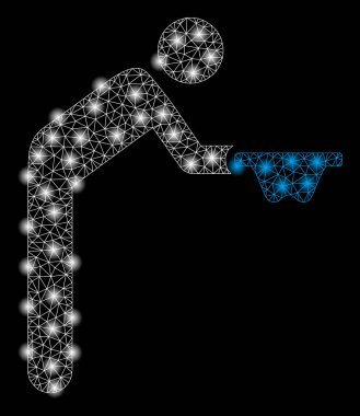 Işık Spotlar ile parlak Mesh tel çerçeve Iflas