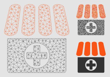 Eczane vector Mesh 2D model ve üçgen mozaik simge