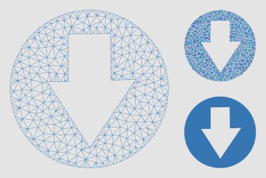 Aşağı vektör Mesh 2D model ve üçgen mozaik simge