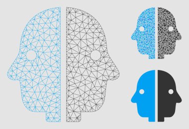 Çift Yüz Vektör Örgü Ağ Modeli ve Üçgen Mozaik Simgesi