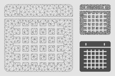 Görev Zaman Çizelgesi Vektör Örgü 2d Model ve Üçgen Mozaik Simgesi