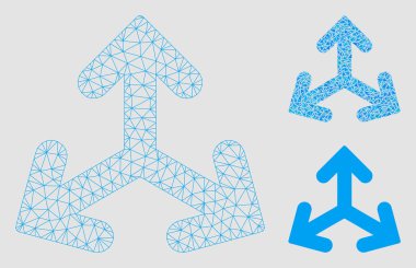 Yön Varyantları Vektör Örgü Karkas Modeli ve Üçgen Mozaik Simgesi