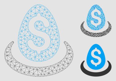 Dolar Mevduat Yumurta Vektör Örgü 2d Model ve Üçgen Mozaik Simgesi