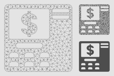 Dolar ATM vector Mesh 2D model ve üçgen mozaik simge
