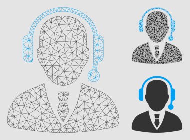 Dağıtıcı vektör Mesh tel çerçeve modeli ve üçgen mozaik simge