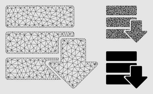 Télécharger la base de données Modèle de carcasse de maille vectorielle et icône de mosaïque de triangle — Image vectorielle