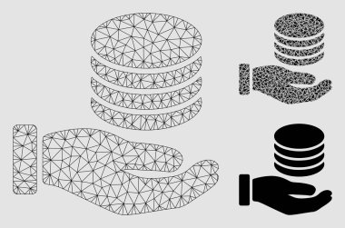 Bağış vector Mesh 2D model ve üçgen mozaik simge