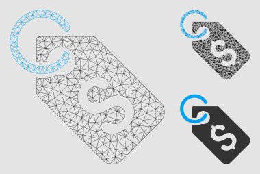 Dolar Tag vector Mesh 2D model ve üçgen mozaik simge