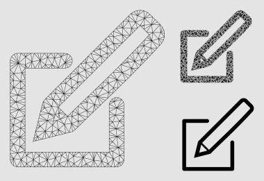 Vector Mesh 2D model ve üçgen mozaik simgesini düzenleyin