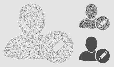 Düzenleme Kullanıcı vektör Mesh tel çerçeve modeli ve üçgen mozaik simge