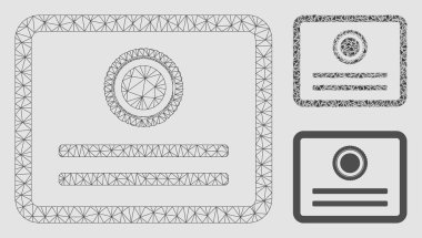 Diploma vector Mesh 2D model ve üçgen mozaik simge