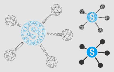 Dolar Linkler vektör Mesh karkas model ve üçgen mozaik simge