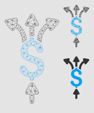 Bölme ödemeler vector mesh ağ modeli ve üçgen mozaik simge