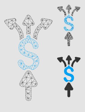 Bölme ödemeler vector Mesh 2D model ve üçgen mozaik simge