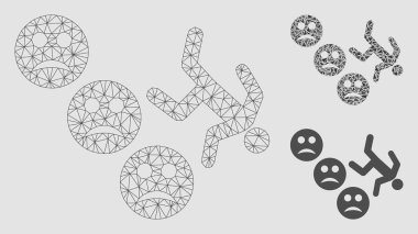 Sad Kullanıcı vektör mesh ağ modeli ve üçgen mozaik simge Drop Down