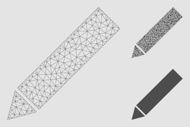 Vektör mesh ağ modeli ve üçgen mozaik simgesini düzenleyin